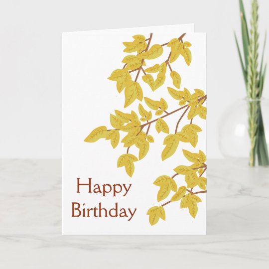 Carte Feuille D Automne D Or De Joyeux Anniversaire Zazzle Fr