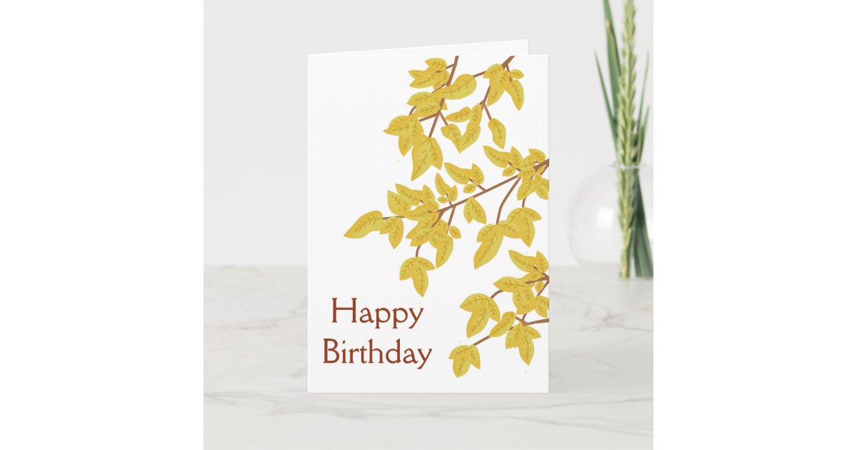 Carte Feuille D Automne D Or De Joyeux Anniversaire Zazzle Fr Carte Feuille D Automne D Or De Joyeux Anniversaire Zazzle Fr