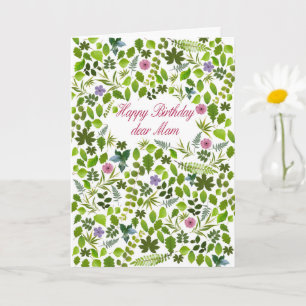 Carte Feuille de Mam Anniversaire
