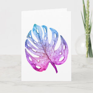 Carte Feuille de Monstera en violets