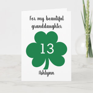 Carte Feuille de trèfle verte Saint-Patrick 13e annivers