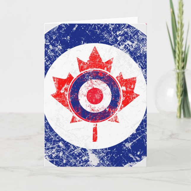 Carte Feuille d'érable grunge de cible de rondeau (Devant)