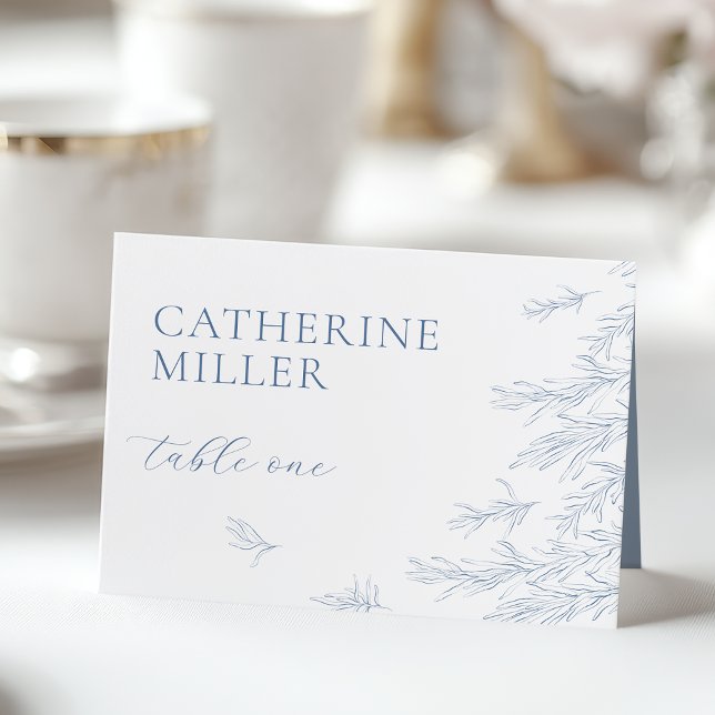 Carte Feuille minimaliste Dusty Blue moderne (Créateur téléchargé)