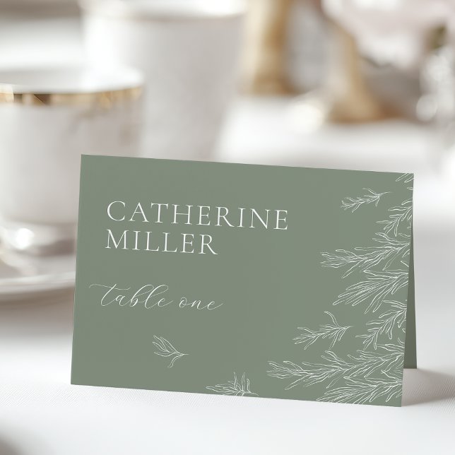 Carte Feuille minimaliste moderne Sage Green (Créateur téléchargé)