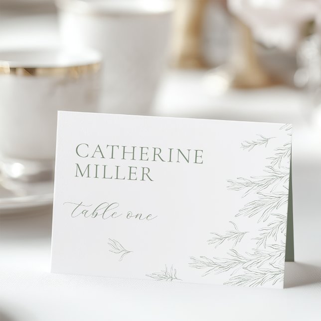 Carte Feuille minimaliste moderne Sage Green (Créateur téléchargé)