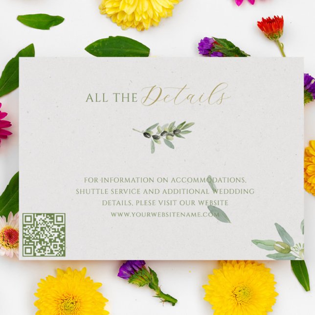 Carte Feuille Olive Toscane moderne - DÉTAILS (Créateur téléchargé)