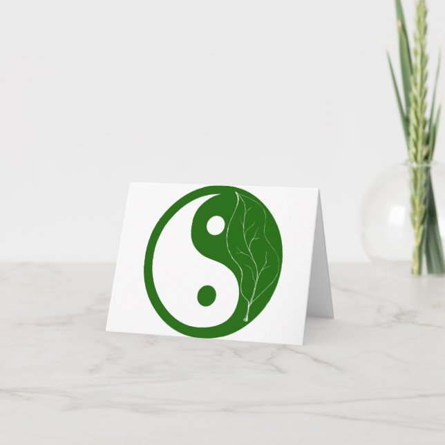 Carte Feuille verte Yin Yang (Devant)