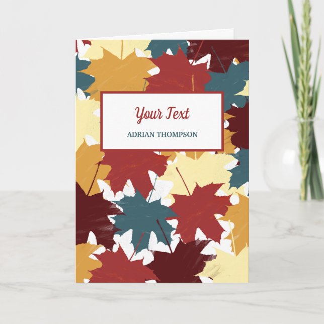 Carte Feuilles d'automne à l'aquarelle rustique (Devant)