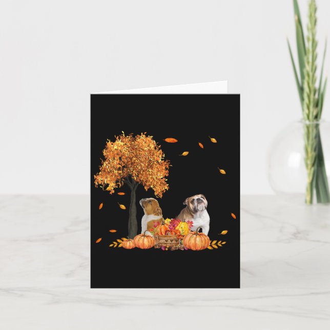 Carte Feuilles d'automne Amoureux des chiens Halloween T (Devant)