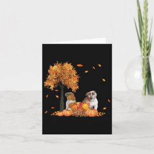 Carte Feuilles d'automne Amoureux des chiens Halloween T