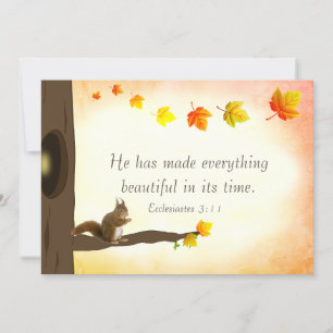 Carte Feuilles d'automne et verset biblique Salutations 