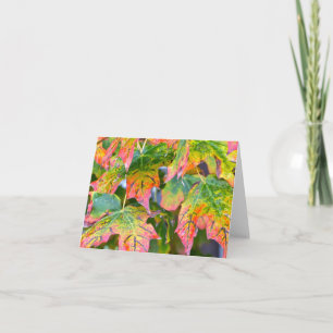 CARTE "FEUILLES D'AUTOMNE/ROUGE, JAUNE, VERT"