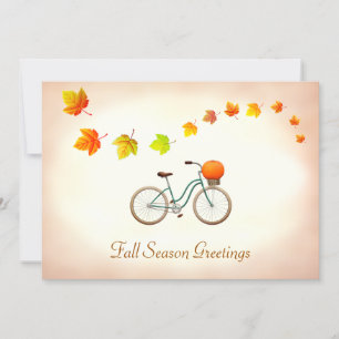 Carte Feuilles d'automne & Vélo avec salutations de citr