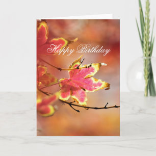 Carte Feuilles de Floraison d'Automne "Anniversaire"