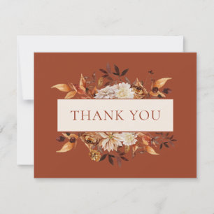 Carte Feuilles de terre cuite Copper Fall Floral Merci