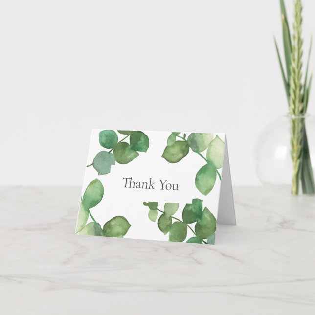 Carte Feuilles d'eucalyptus Remerciements verdure (Devant)