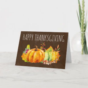 Carte Feuilles et légumes Citrouilles Bons thanksgivings