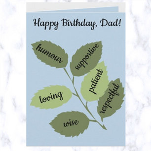 Carte Feuilles modifiables Joyeux anniversaire