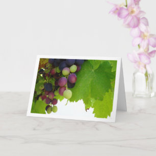 Carte Feuilles verts de raisins rouges
