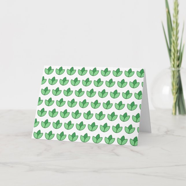 Carte Feuilles verts personnalisables (Devant)