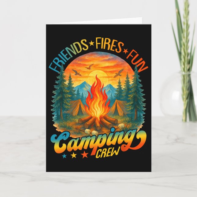 Carte Feux Amis Amusement Équipe De Camping De Plein Air (Devant)