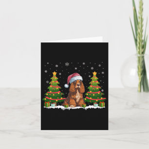 Carte Feux d'arbre de Noël Er Chien Espagnol Père Noël S
