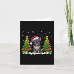 Carte Feux d'arbre de Noël Fréchisme Chien de Santa Hat 