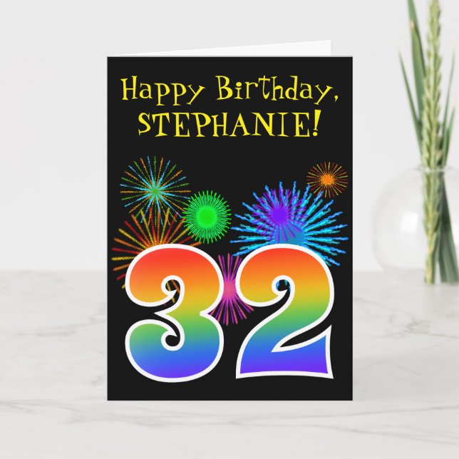 Carte Feux d'artifice d'amusement + Motif "32" (Devant)