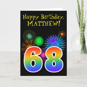 Carte Feux d'artifice d'amusement + Motif "68"