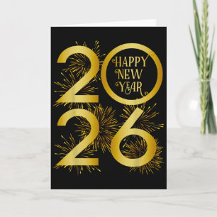 Carte Feux d'artifice du Nouvel An 2026 - Bonne Année 20