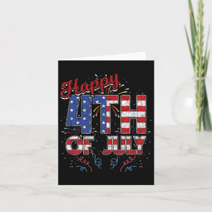Carte Feux d'artifice Joyeux 4 juillet Drapeau américain