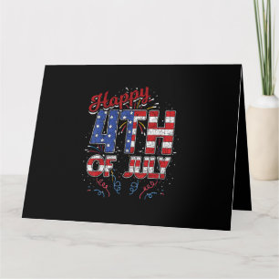 Carte Feux d'artifice Joyeux 4 juillet Drapeau américain