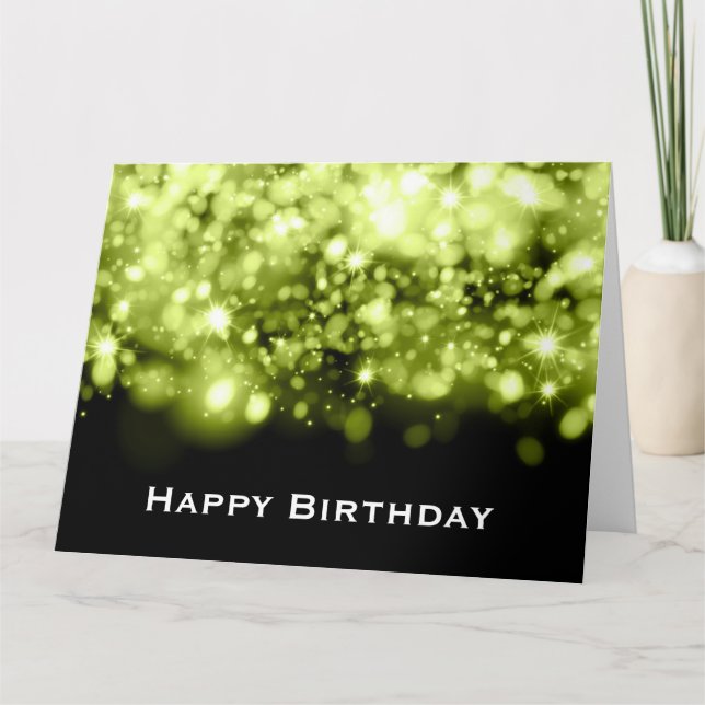 Carte Feux de flammes d'anniversaire Lime vert (Devant)