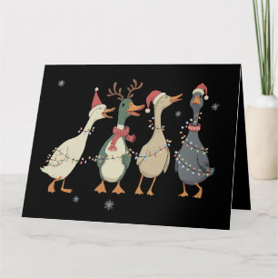 Carte Feux de Noël Canards Drôle Animaux de ferme Amoure