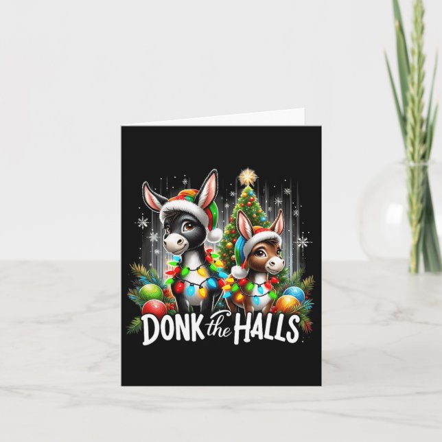 Carte Feux de Noël Donk Les Halls Donkeys de Noël (Devant)