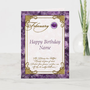 Carte Février Amethyst Birthstone Birthstone Card
