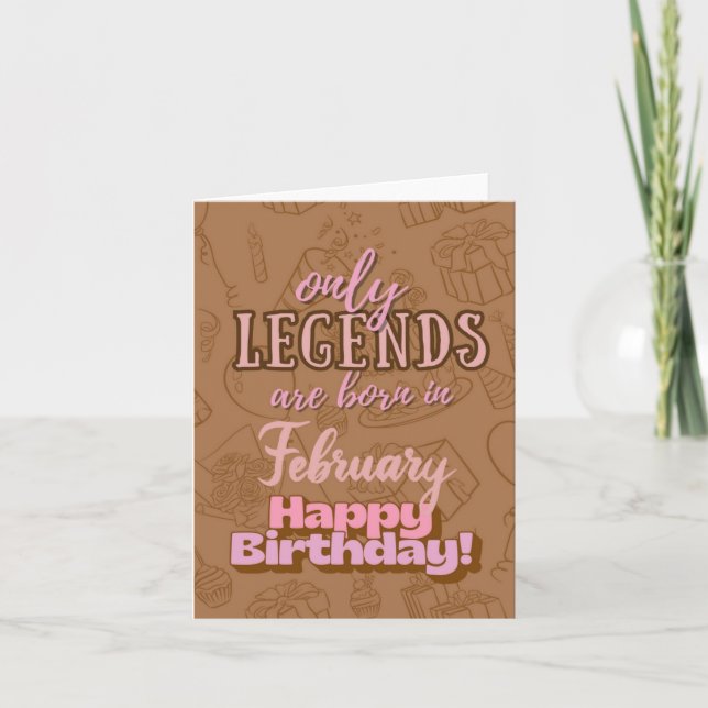 Carte Février Légendes Heart Birthday Card (Devant)