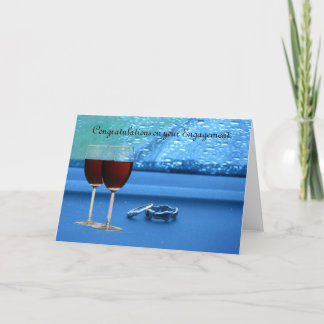 Carte Fiançailles à deux anneaux.