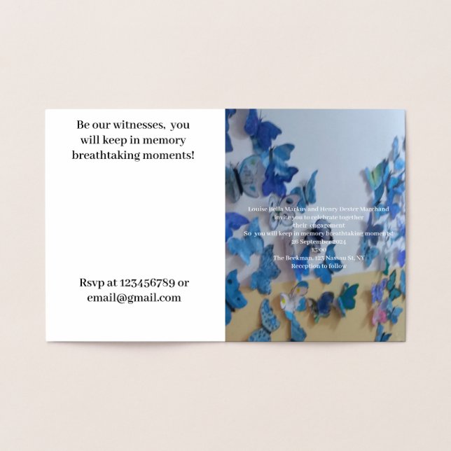 Carte fiançailles Gold Small Invitation (Intérieur)