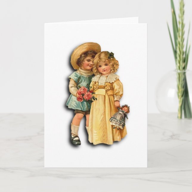 Carte Fiançailles ou Mariage victorienne (Devant)