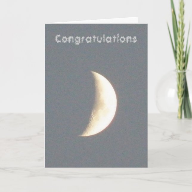 Carte Fiançailles personnalisable Lune (Devant)