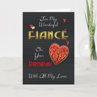 Fiance, Anniversaire Avec Effet Or Et Effet Emboss