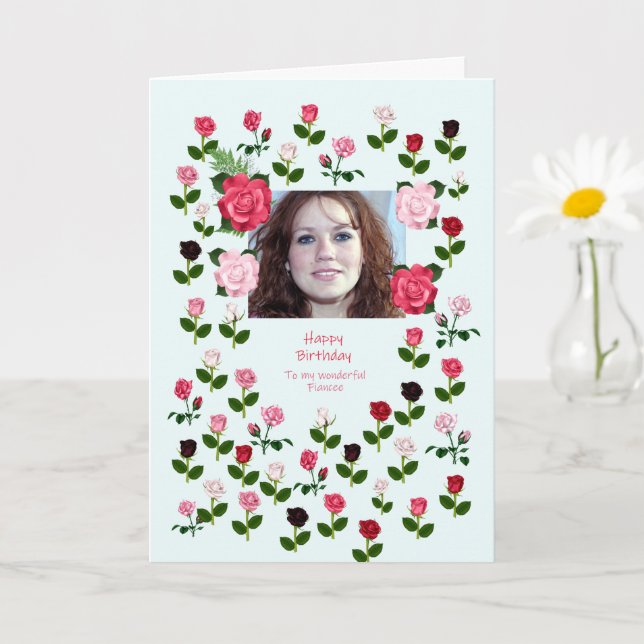 Carte Fiancée, Anniversaire, Rose (Petite plante)