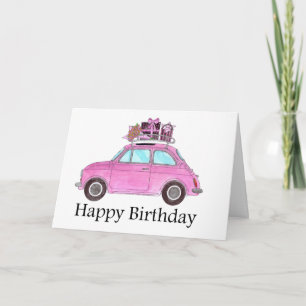 Carte Fiat 500 rose Retro