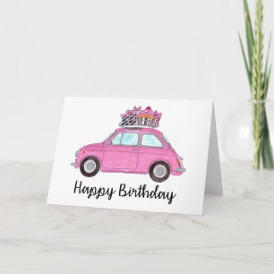 Carte Fiat 500 rose Retro