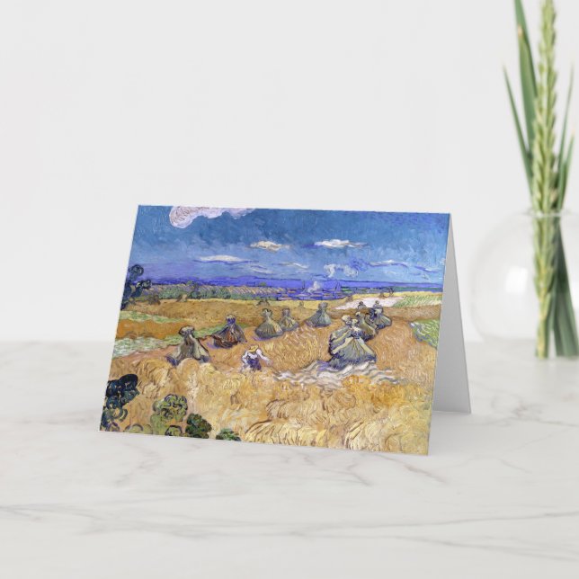 Carte Fibres de blé avec faucheuse | Vincent van Gogh (Devant)