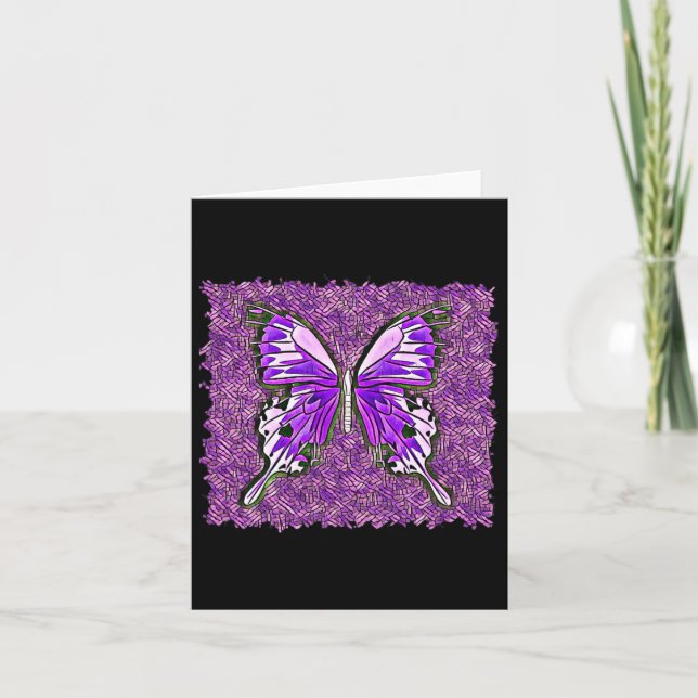 Carte Fibro Lupus Vitré Papillon d'art Spoonie (Devant)