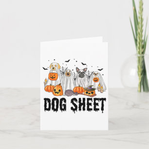 Carte Fiche Chien Halloween Saison Éffrayante mignonne C