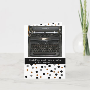 Carte Fiche de note de machine à écrire Vintage amusante