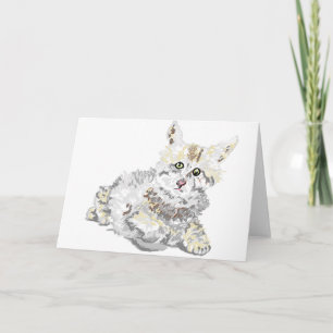 Carte Fiche de note Kitten